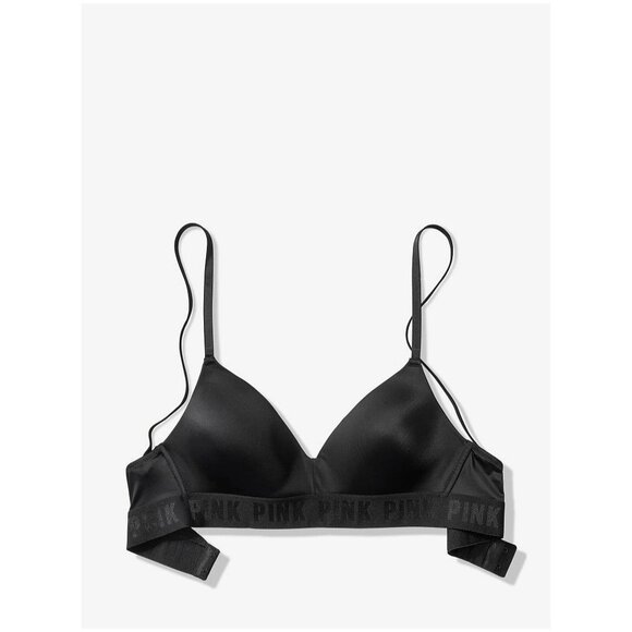 NEW Victoria's Secret PINK Wear Everywhere Wireless Push-Up Bra Black/Pink - Picture 4 of 7